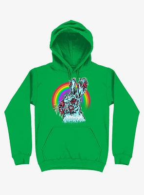 Zombie Blood Rainbow Rabbit Irish Green Hoodie