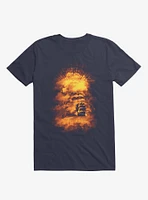 Ship Sailing To The End Of World Navy Blue T-Shirt