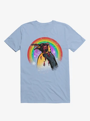 Zombie Blood Rainbow Penguin Light Blue T-Shirt