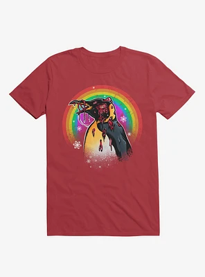 Zombie Blood Rainbow Penguin Red T-Shirt