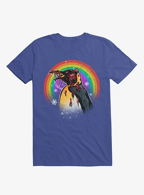Zombie Blood Rainbow Penguin Royal Blue T-Shirt