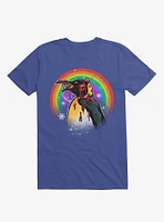 Zombie Blood Rainbow Penguin Royal Blue T-Shirt