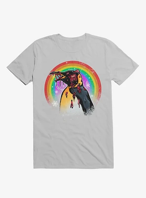 Zombie Blood Rainbow Penguin Ice Grey T-Shirt