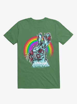 Zombie Blood Rainbow Rabbit Irish Green T-Shirt