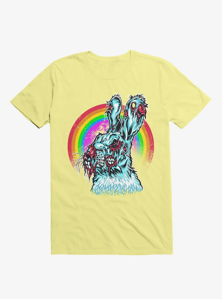 Zombie Blood Rainbow Rabbit Corn Silk Yellow T-Shirt