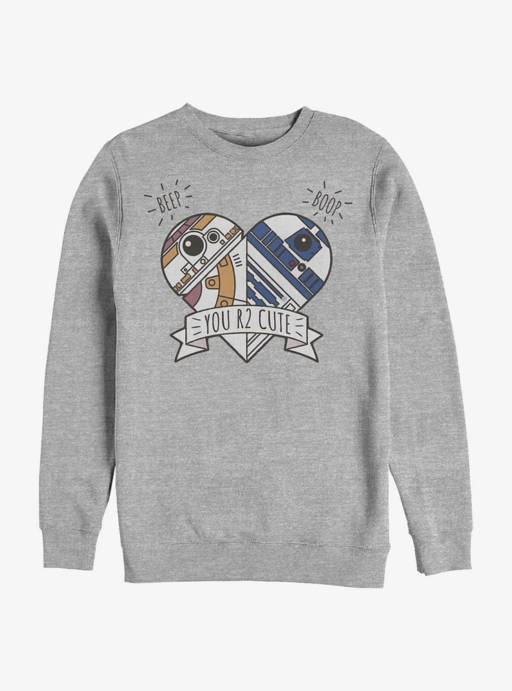 Star Wars Episode VII The Force Awakens BB-8 Heart R2-D2 Crew Sweatshirt