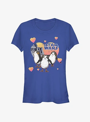 Star Wars Episode VIII The Last Jedi Porg Hearts Girls T-Shirt