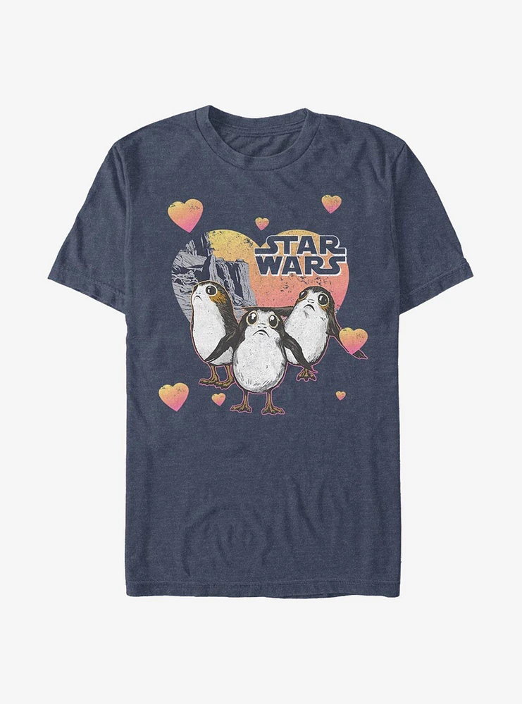 Star Wars Episode VIII The Last Jedi Porg Hearts T-Shirt