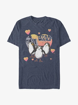 Star Wars Episode VIII The Last Jedi Porg Hearts T-Shirt