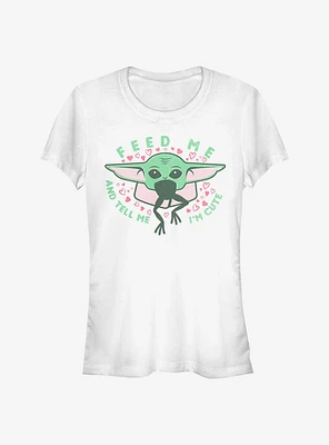 Star Wars The Mandalorian Feed Me And Tell I'm Cute Child Girls T-Shirt
