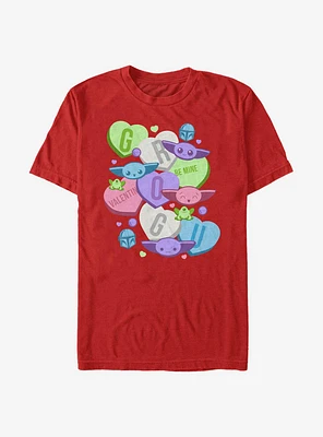 Star Wars The Mandalorian Grogu Hearts T-Shirt