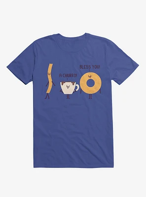 A Churro! Bless You! Coffee And Donut Royal Blue T-Shirt