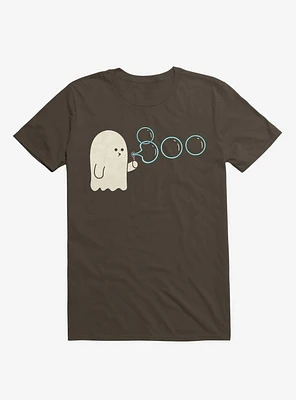Boobbles Ghost Blowing Bubbles Brown T-Shirt