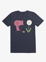 Forbidden Love Hair Dryer And Dandelion Navy Blue T-Shirt