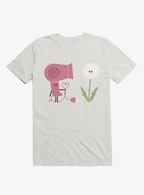 Forbidden Love Hair Dryer And Dandelion White T-Shirt