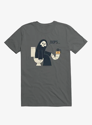 Grim Reaper Oops... Pooper Charcoal Grey T-Shirt