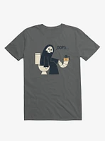 Grim Reaper Oops... Pooper Charcoal Grey T-Shirt