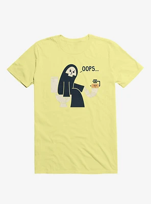 Grim Reaper Oops... Pooper Corn Silk Yellow T-Shirt