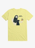 Grim Reaper Oops... Pooper Corn Silk Yellow T-Shirt