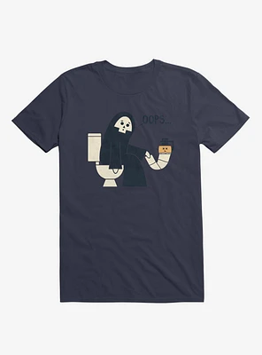 Grim Reaper Oops... Pooper Navy Blue T-Shirt