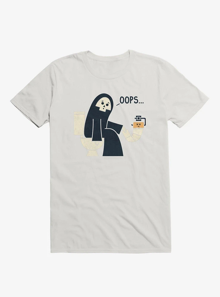 Grim Reaper Oops... Pooper White T-Shirt