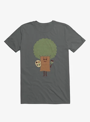 Happy Tree Painter Charcoal Grey T-Shirt