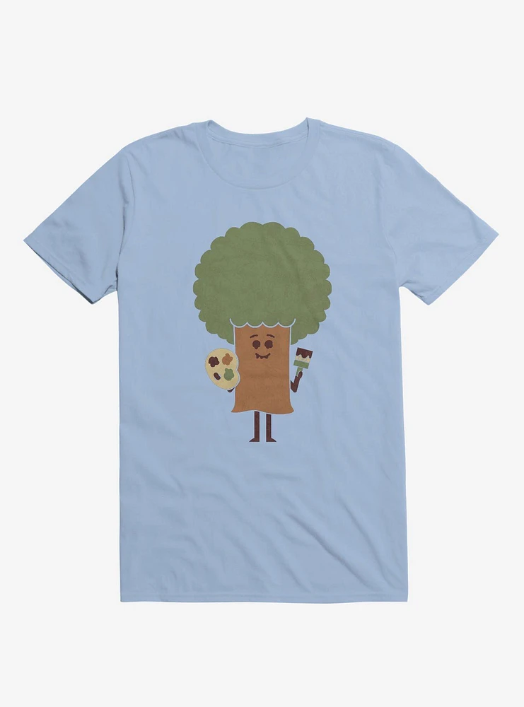 Happy Tree Painter Light Blue T-Shirt