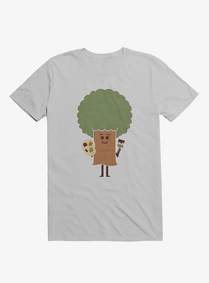 Happy Tree Painter Ice Grey T-Shirt