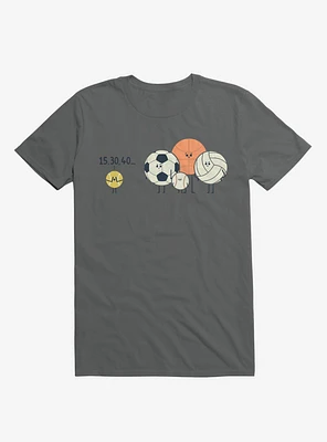 Sports Balls Playing Hide And Seek Charcoal Grey T-Shirt