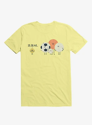 Sports Balls Playing Hide And Seek Corn Silk Yellow T-Shirt