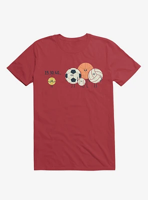 Sports Balls Playing Hide And Seek Red T-Shirt