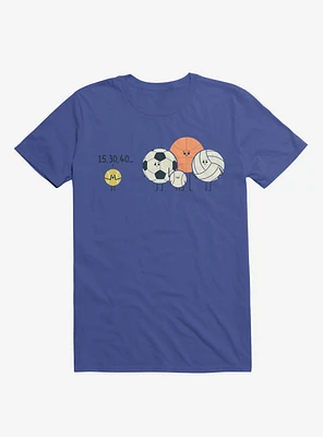 Sports Balls Playing Hide And Seek Royal Blue T-Shirt