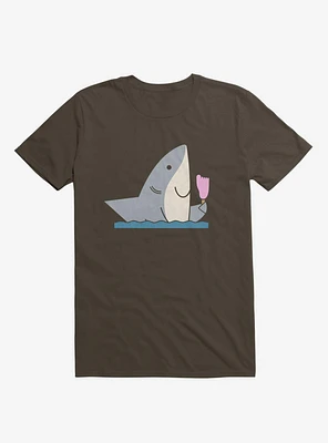 Ice Cream Shark Brown T-Shirt