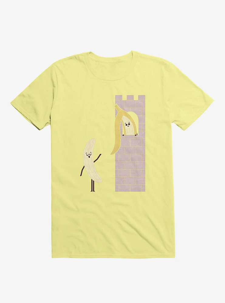 Let Down Your Peel Banana Castle Corn Silk Yellow T-Shirt