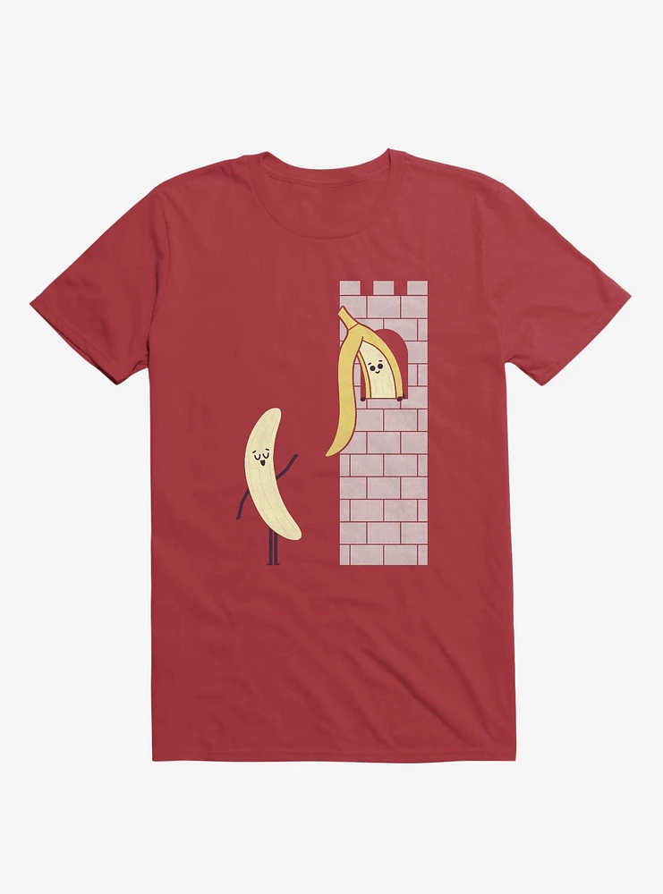 Let Down Your Peel Banana Castle Red T-Shirt
