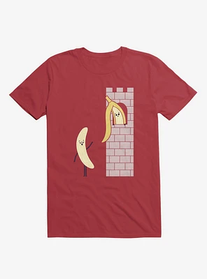 Let Down Your Peel Banana Castle Red T-Shirt