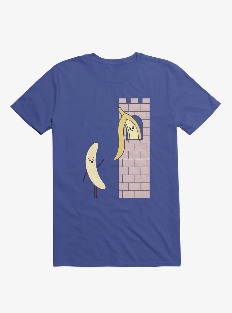 Let Down Your Peel Banana Castle Royal Blue T-Shirt