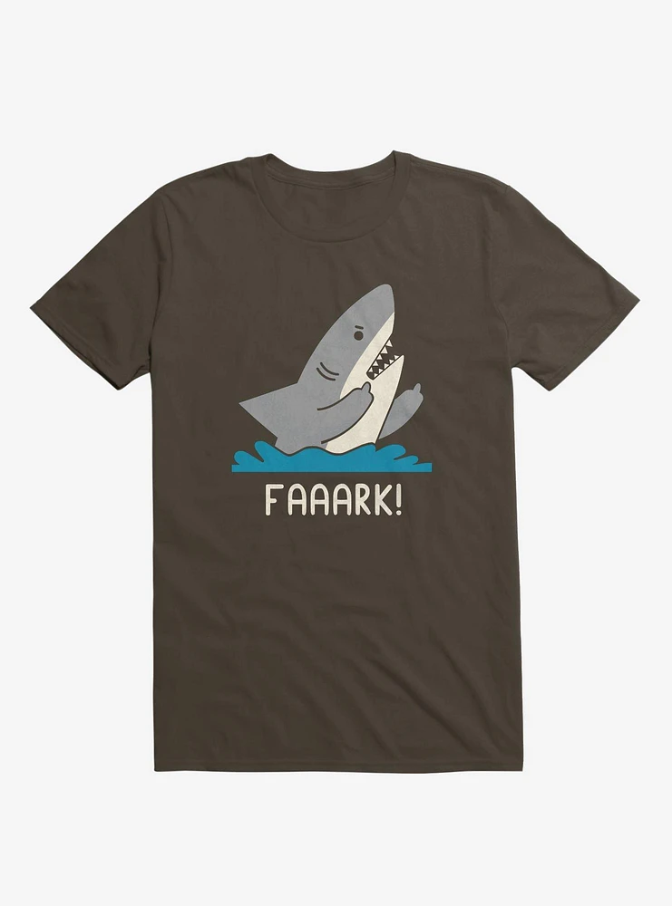 Moody Shark Faaark! Brown T-Shirt