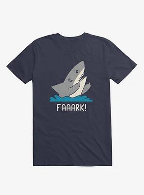 Moody Shark Faaark! Navy Blue T-Shirt