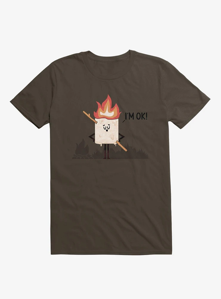 I'm OK! Campfire S'more Brown T-Shirt