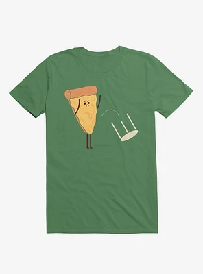 Angry Pizza Flips Table Irish Green T-Shirt