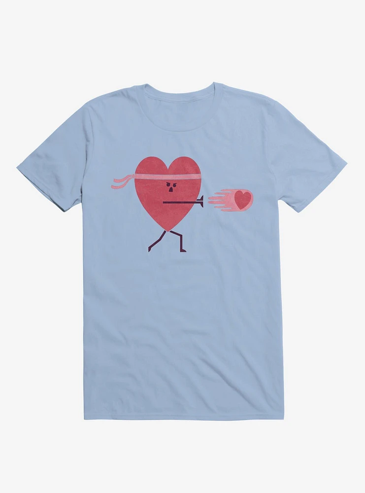 Power Of Love Heart Light Blue T-Shirt