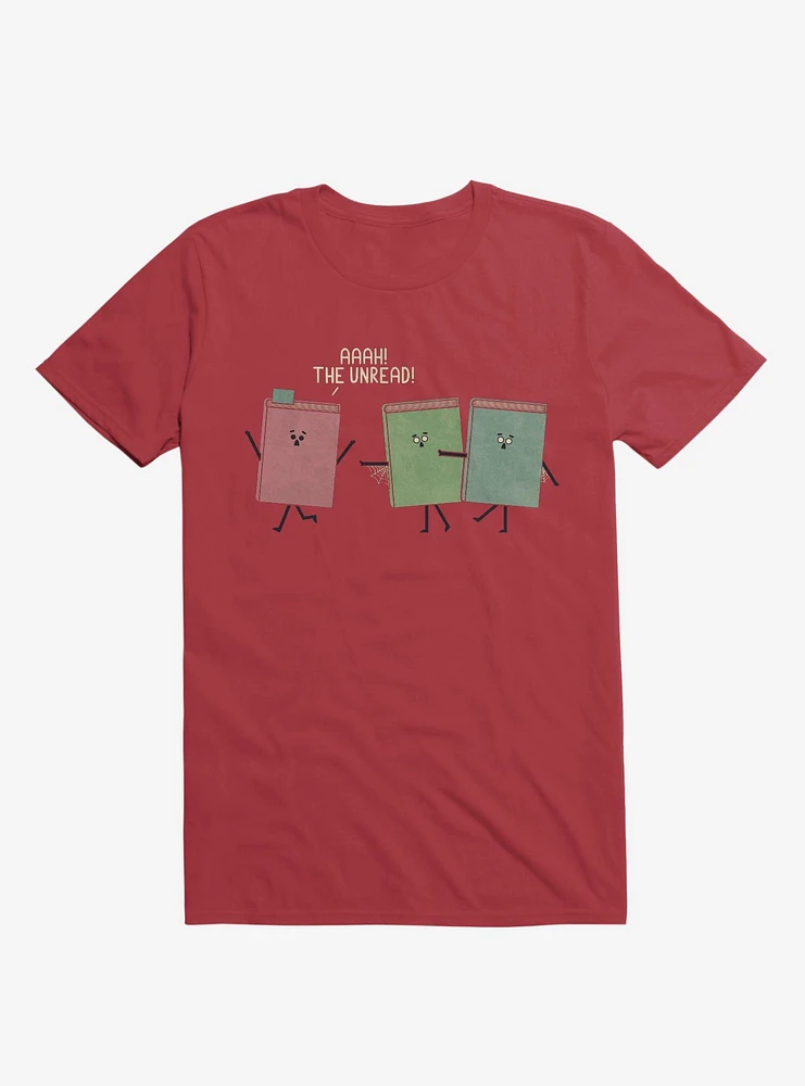 Aaah! The Unread! Running Books Red T-Shirt