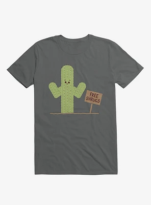 Cactus Free Shrugs Charcoal Grey T-Shirt