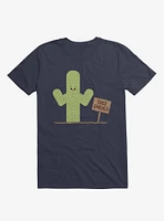 Cactus Free Shrugs Navy Blue T-Shirt