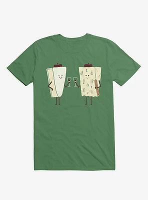 Frencheeses Cheeses Drinking Wine Irish Green T-Shirt