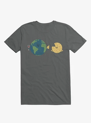 Earth Mmmoon Cheese Charcoal Grey T-Shirt