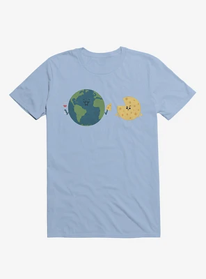 Earth Mmmoon Cheese Light Blue T-Shirt