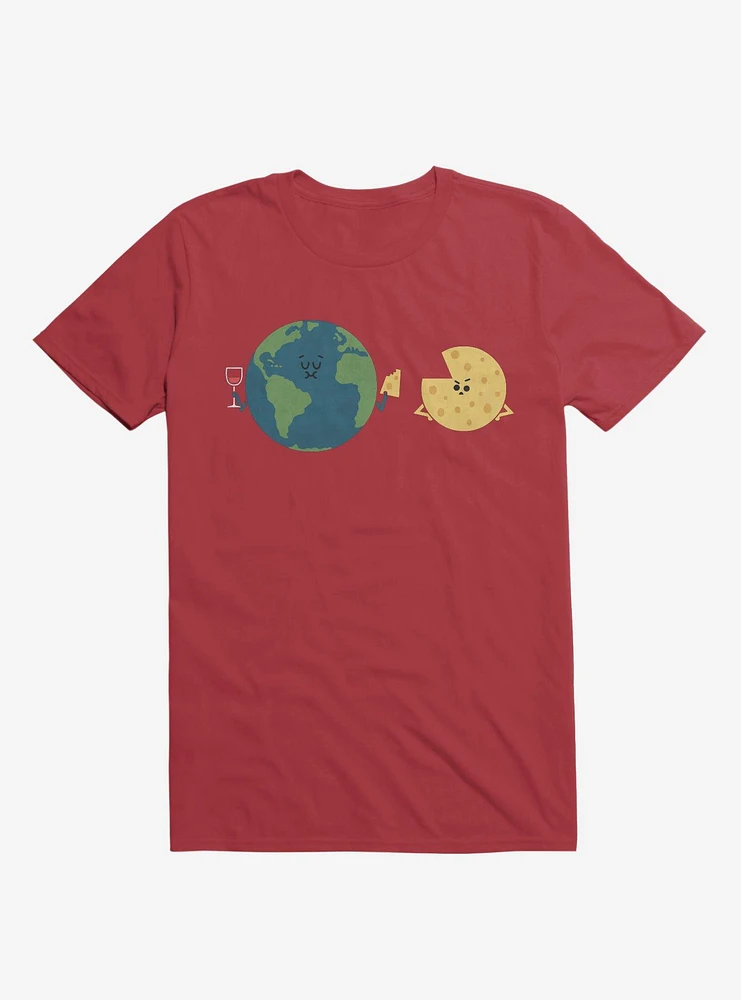 Earth Mmmoon Cheese Red T-Shirt