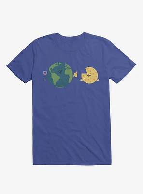 Earth Mmmoon Cheese Royal Blue T-Shirt